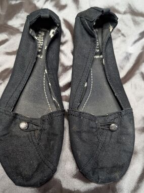 Black Women’s Canvas Ballet Flats - Unbranded